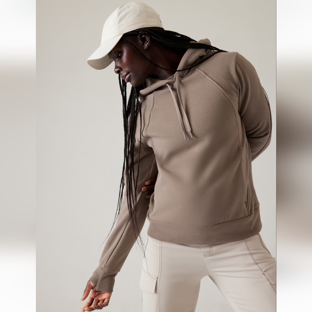 Athleta Retroplush Revive Hoodie Sweatshirt in Pyrite